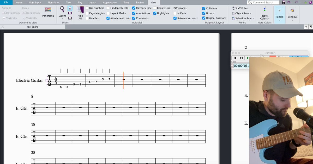 Record Real Time Tablature & Notation in Sibelius with the Jamstik
