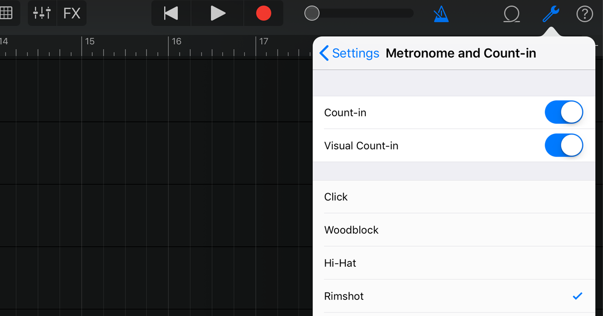 Jamstik Quick Tips for GarageBand - How To Set the Metronome in GarageBand