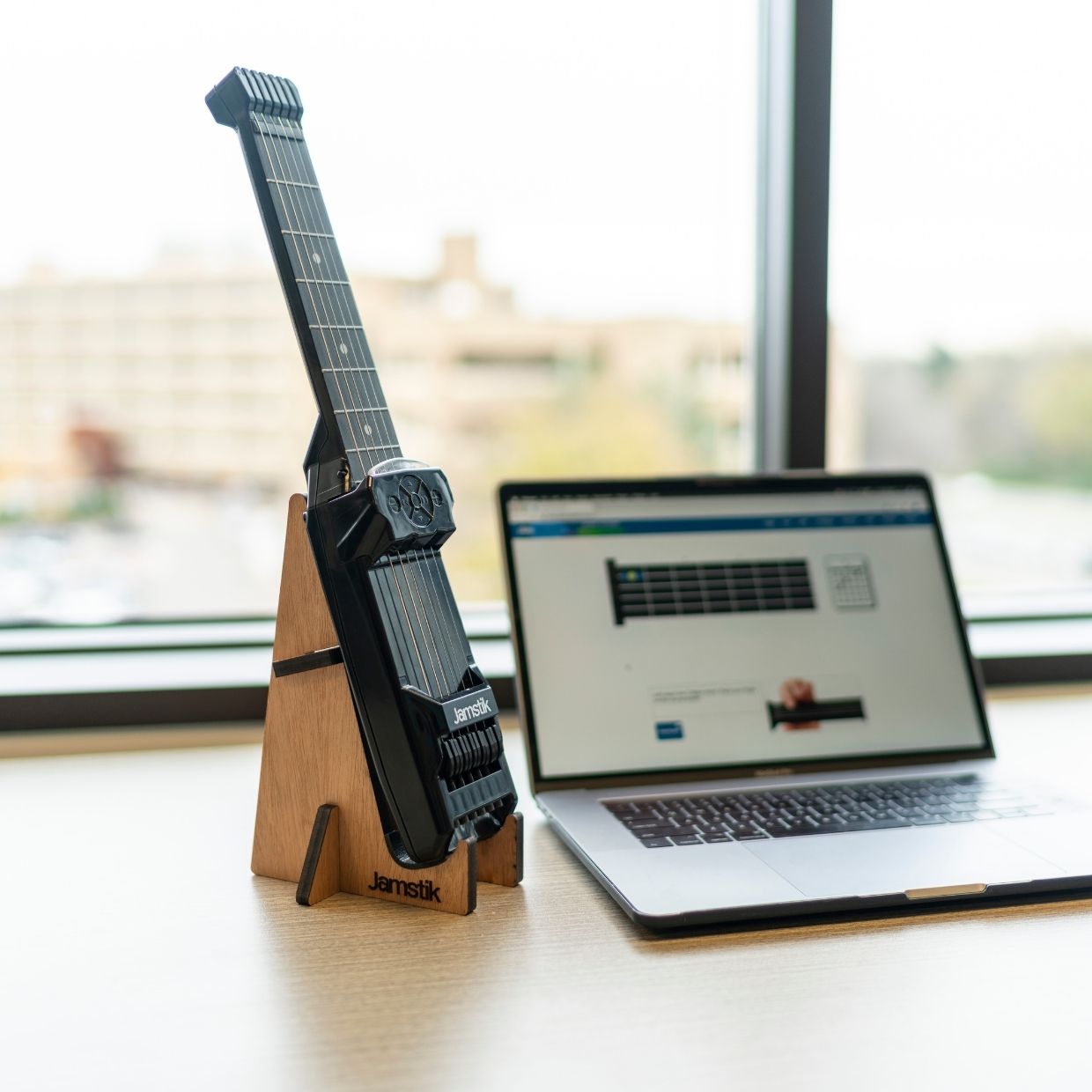 Wood Stand — For Tablets and Jamstik Guitar Controllers